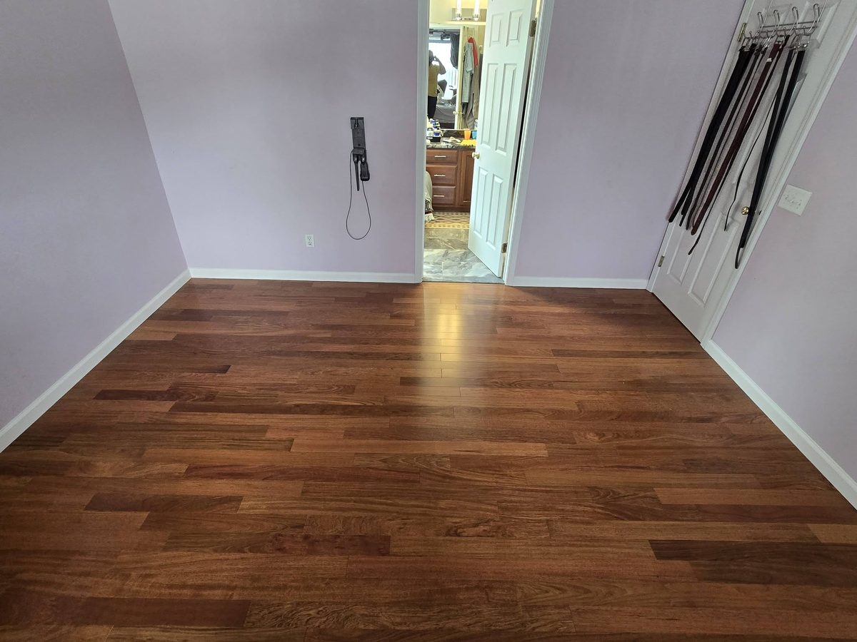 Brazilian Cherry hardwood in an empty room